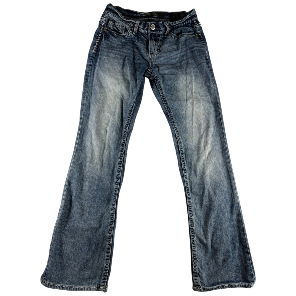 Buckle BKE Aiden Bootcut Jeans 29R Blue Whiskering Denim Medium Wash Cotton